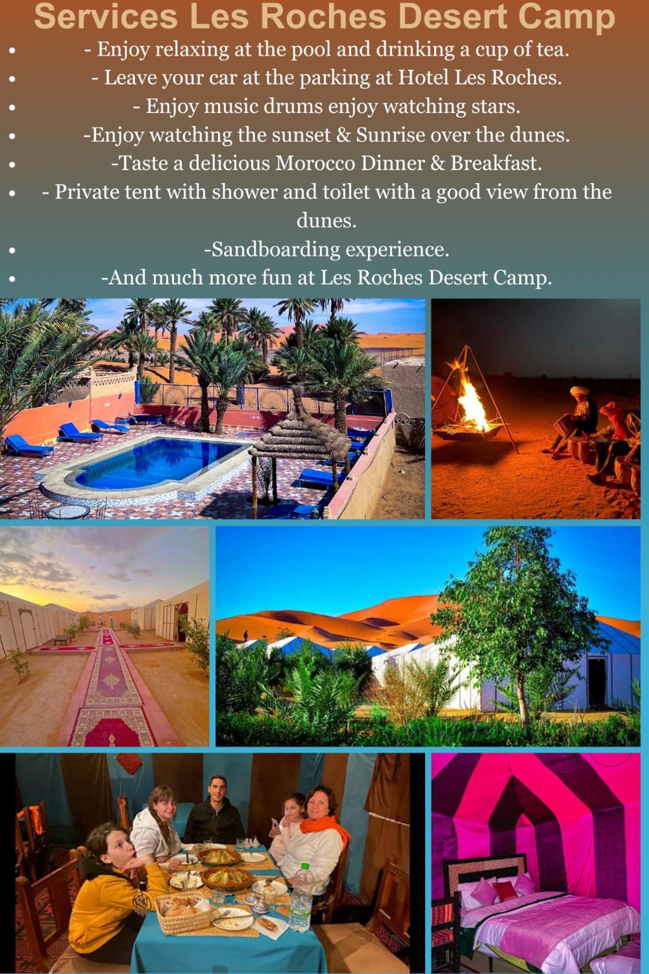 Les Roches Desert Camp Merzouga Exterior foto